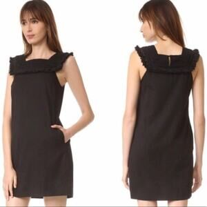 Madewell Sun Dream Fringe Dress Black Size 6 Pockets